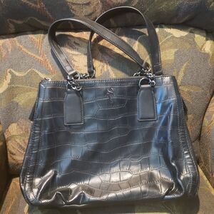 Simply Vera black embossed reptile purse shoulder bag